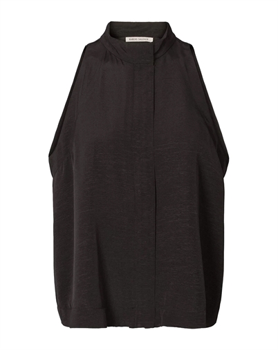  Rabens Saloner - Kaley Grossgrain Halter Top - Black
